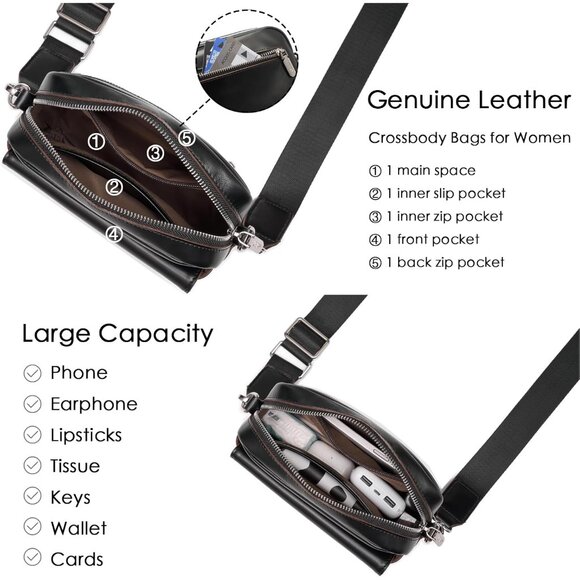 Chic Small Leather Shoulder Bag with Adjustable Strap - Perfect for Everyday Use - Picture 4 of 6